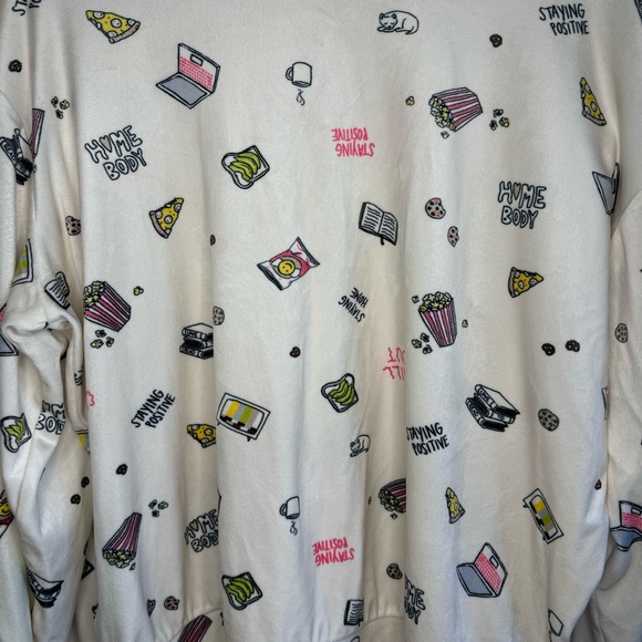 Stitch & Pine pajama set womens large emoji soft long sleeve white - Picture 3 of 11